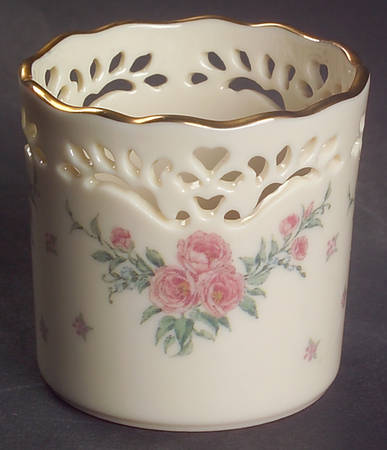 Petite Rose Small Pierced Votive Candleholder