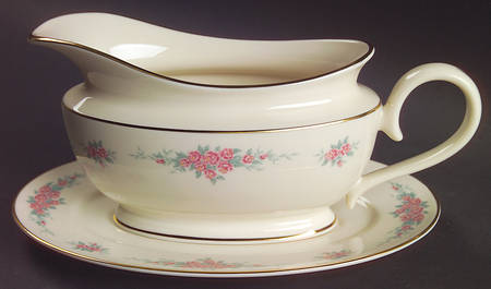 Petite Rose 1999 Shape Gravy Boat & Underplate