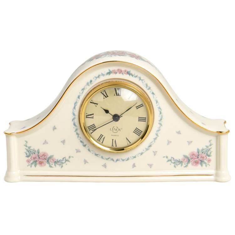 Petite Rose Mantel Clock by Lenox