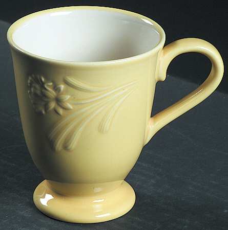 Poppies Rainbow Yellow Mug