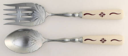 Woven Traditions Red Pasta Serving Set (Fork and Spoon)