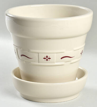 Woven Traditions Red 6" Flower Pot & Underplate