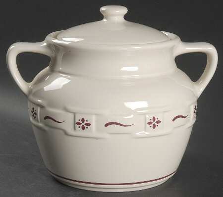 Woven Traditions Red Cookie Jar & Lid
