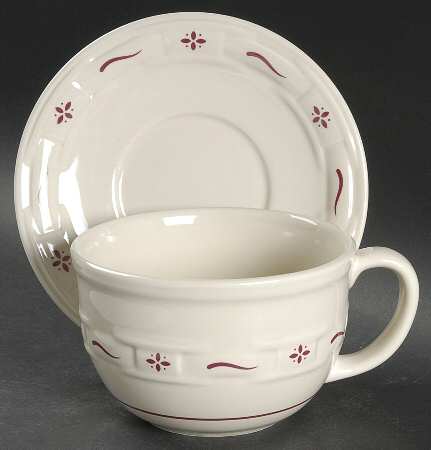 Woven Traditions Red Cappuccino Cup & Saucer Set