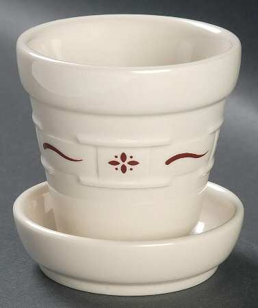 Woven Traditions Red 3" Flower Pot & Underplate by Longaberger