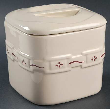 Woven Traditions Red Small Square Canister & Lid