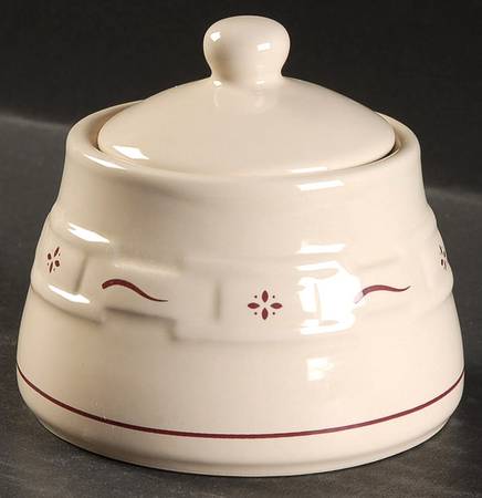 Woven Traditions Red Sugar Bowl & Lid