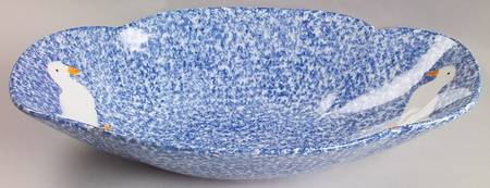 Blue Stipple with Duck Bread Tray