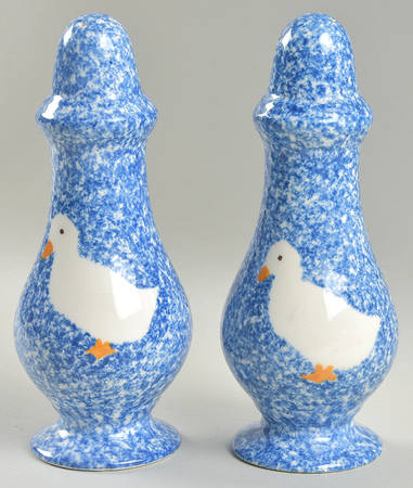 Blue Stipple with Duck Oversized Salt & Pepper Set