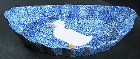 Blue Stipple with Duck 13" Augratin