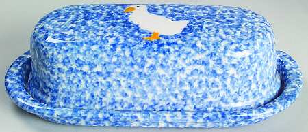 Blue Stipple with Duck 1/4 Lb Covered Butter