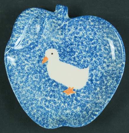 Blue Stipple with Duck Spoon Rest/Holder (Holds 1 Spoon)