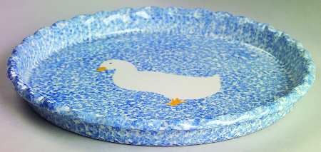Blue Stipple with Duck 11'' Quiche