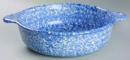 Blue Stipple with Duck Round Handled Bowl