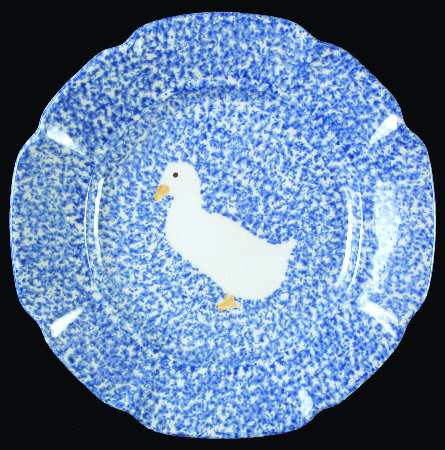 Blue Stipple with Duck Dinner Plate