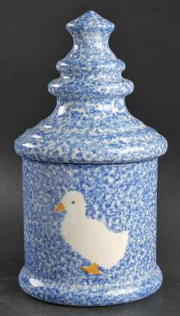 Blue Stipple with Duck Small Canister & Lid