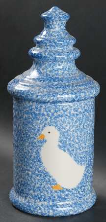 Blue Stipple with Duck Medium Canister & Lid