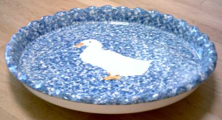 Blue Stipple with Duck 11" Quiche