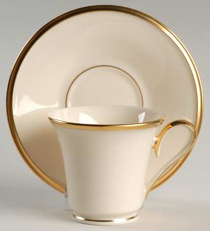 Dimension Gold Footed Demitasse Cup & Saucer Set