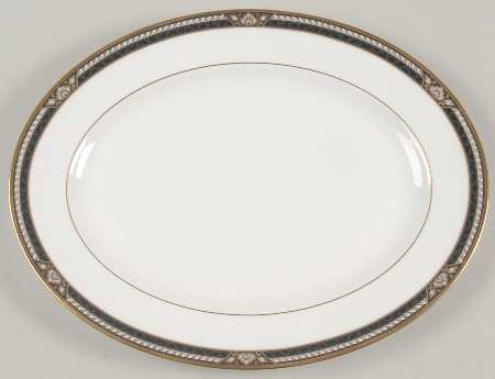 Golden Dynasty (White Background) 13" Oval Serving Platter
