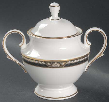 Golden Dynasty (White Background) Sugar Bowl & Lid