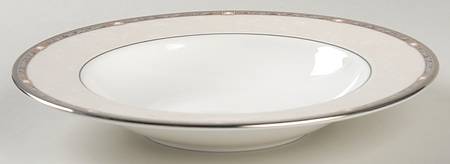 Pearlescence Platinum Rim Soup Bowl