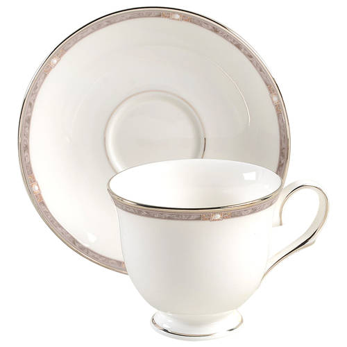 Pearlescence Platinum Footed Cup & Saucer Set