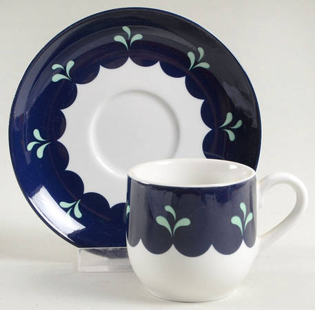 Bedazzle Sapphire Flat Demitasse Cup & Saucer Set