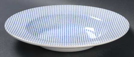 Button Down Blue 9" Individual Pasta Bowl