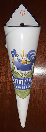 Chanteclerc Blue Flower Horn Vase