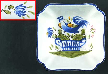 Chanteclerc Blue Small Square Dish