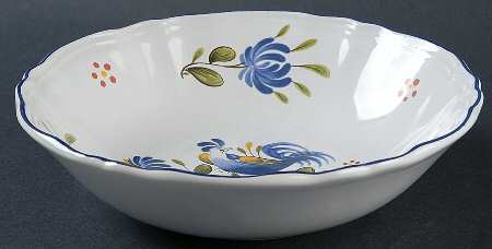 Chanteclerc Blue Coupe Soup Bowl