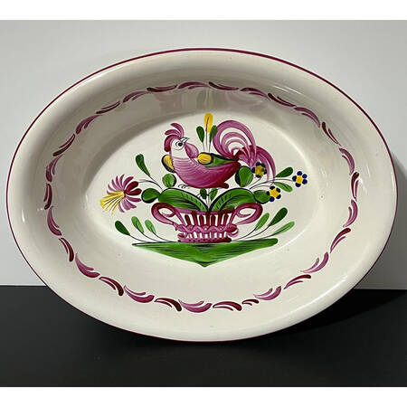 Chanteclerc Red 9" Oval Vegetable Bowl