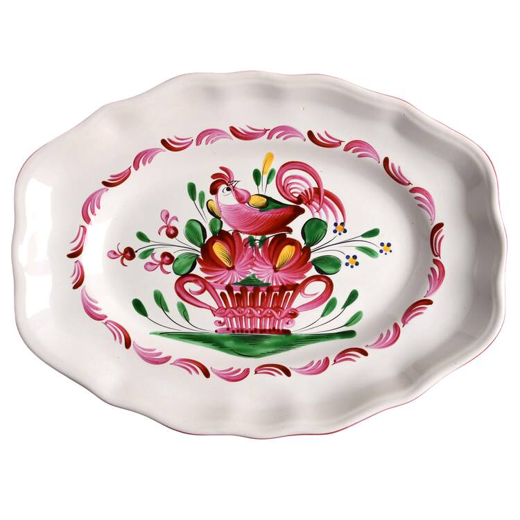 Chanteclerc Red 12" Oval Serving Platter