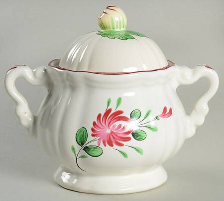 Chanteclerc Red Sugar Bowl & Lid