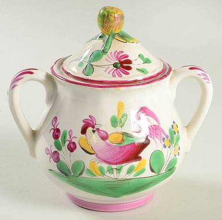 Chanteclerc Red Sugar Bowl & Lid