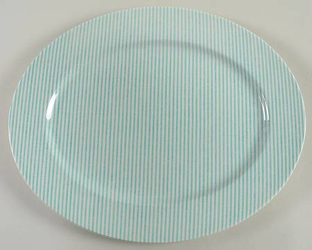 Button Down Green 13" Oval Serving Platter