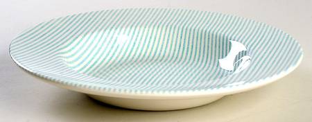 Button Down Green 9" Individual Pasta Bowl