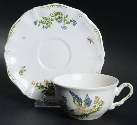 Moustiers Flat Cup & Saucer Set