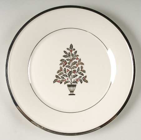 Solitaire Christmas Accent Luncheon Plate