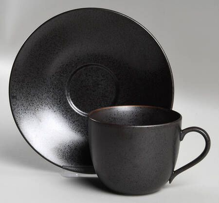 Piano (Round, Smooth Texture) Flat Cup & Saucer Set