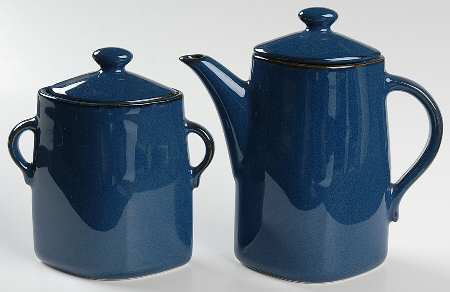 Lapis (Round) Creamer & Sugar with Lids Set