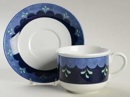 Bedazzle Blue Topaz Flat Cup & Saucer Set
