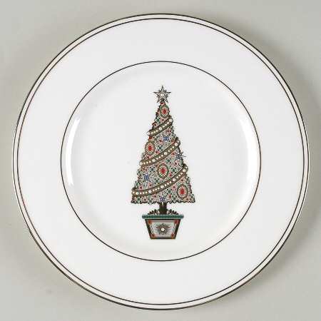 Federal Platinum Christmas Accent Luncheon Plate