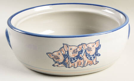 Precious Pigs 2 Qt Round Covered Casserole No Lid