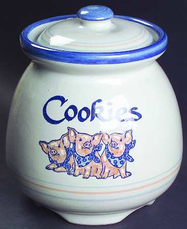 Precious Pigs Cookie Jar & Lid