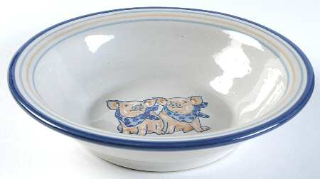 Precious Pigs Rim Soup Bowl