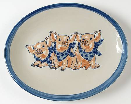 Precious Pigs 12" Oval Serving Platter