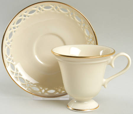 Trapunto Footed Cup & Saucer Set