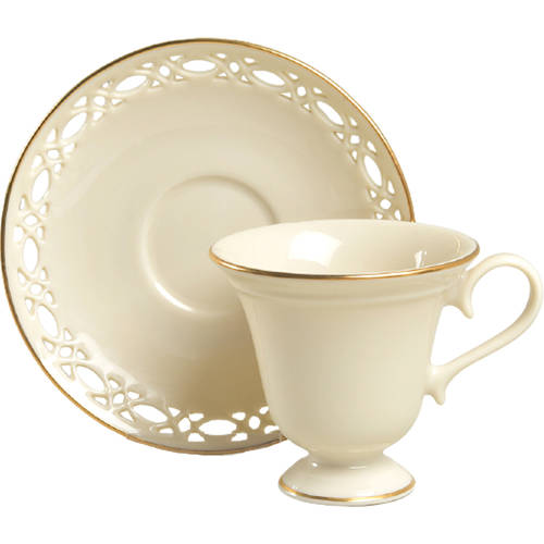 Trapunto Footed Cup & Saucer Set
